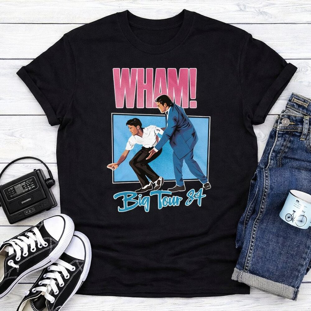 Wham! Big Tour 84 Vintage Graphic Tee | George Michael 80s Pop Music Shirt